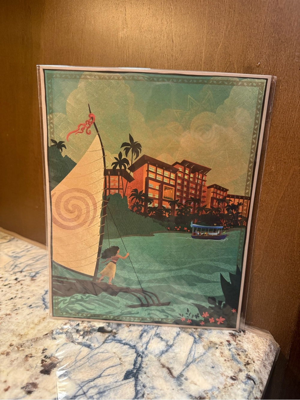 Disney Vacation Club DVC Polynesian Village Island Tower Moana 2 artwork Print